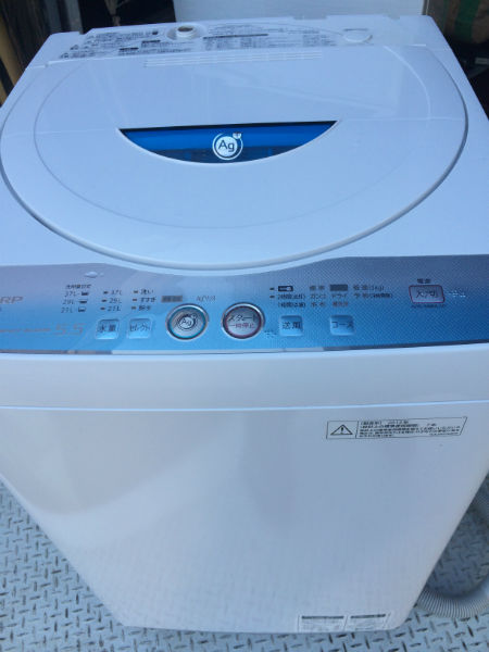 シャープ風乾燥機能付き洗濯機（ES-GE55L-A）